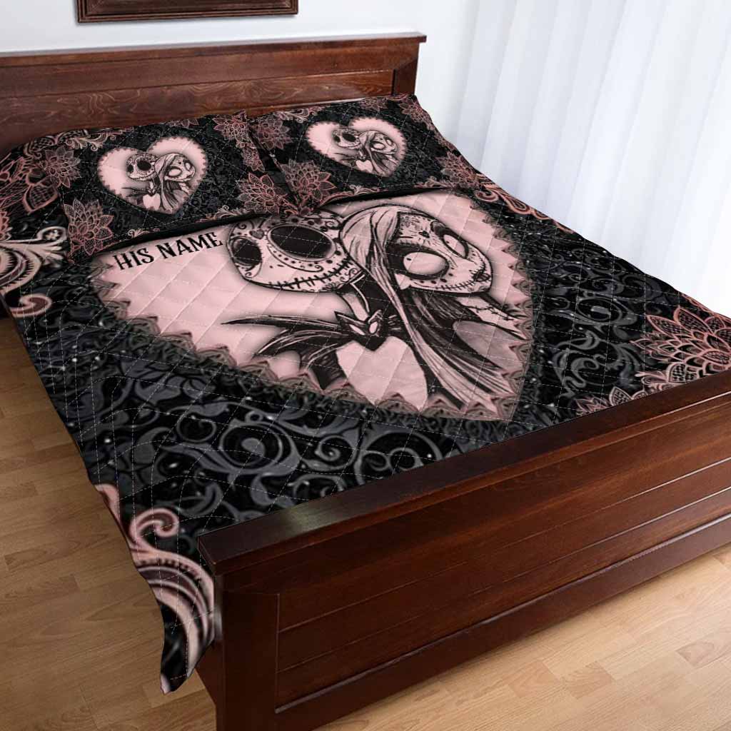 Personalized Nightmare Quilt Set with Custom Names for Couples Quilt Set GradoCreations