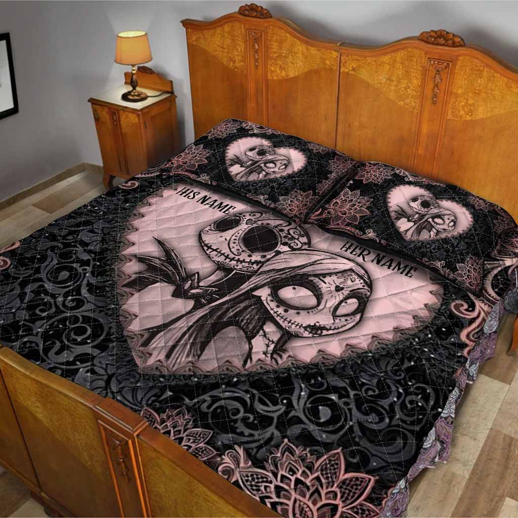 Personalized Nightmare Quilt Set with Custom Names for Couples Quilt Set GradoCreations