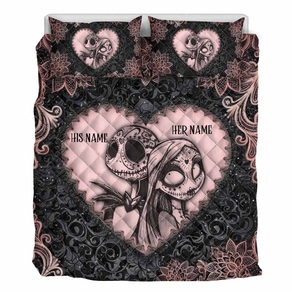 Personalized Nightmare Quilt Set with Custom Names for Couples Quilt Set GradoCreations