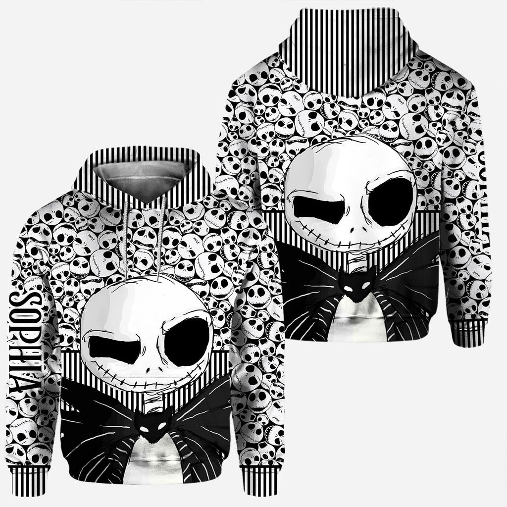 Personalized Skull Print Hoodie and Leggings Set for Her - Custom Name Gift Hoodie & Leggings GradoCreations