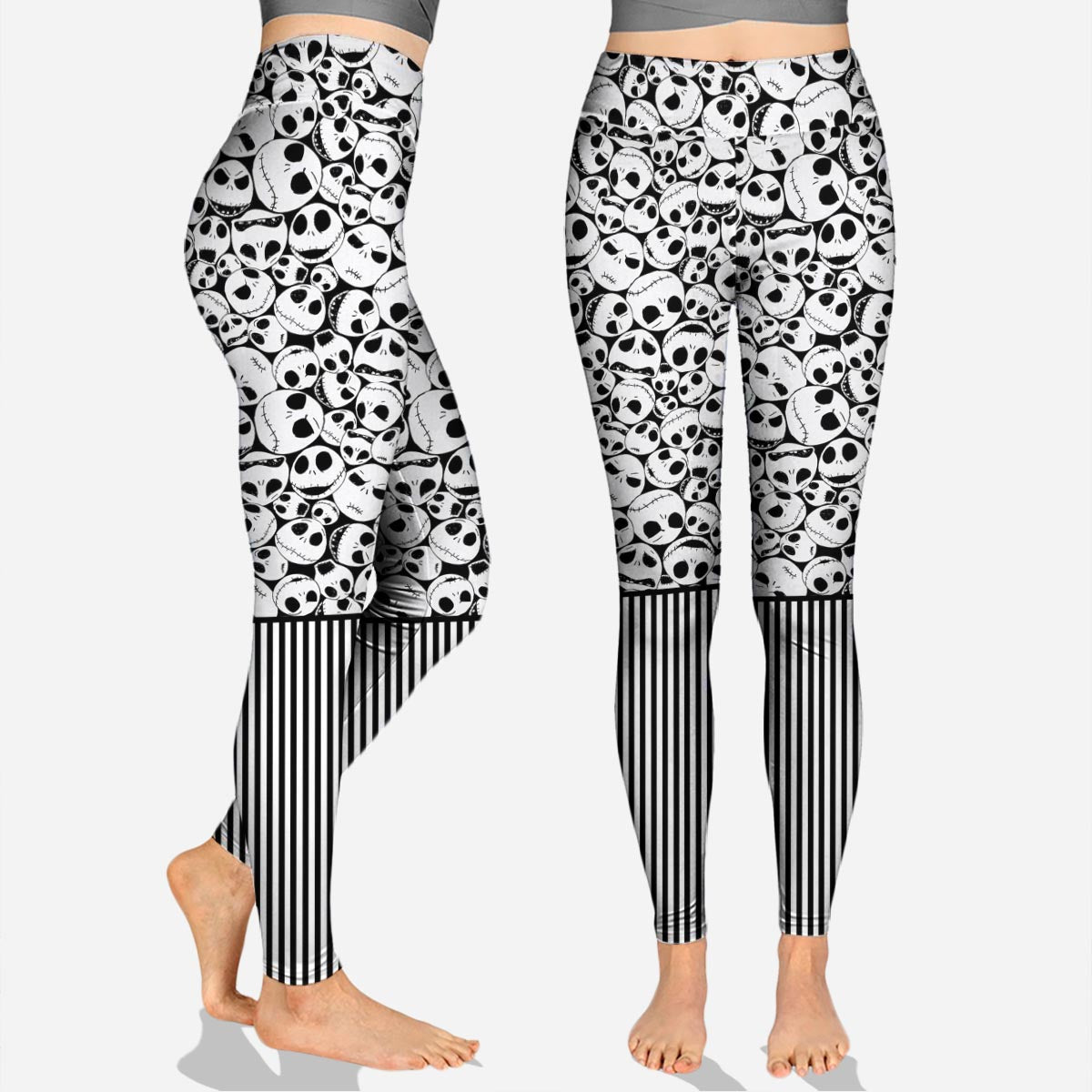 Personalized Skull Print Hoodie and Leggings Set for Her - Custom Name Gift Hoodie & Leggings GradoCreations