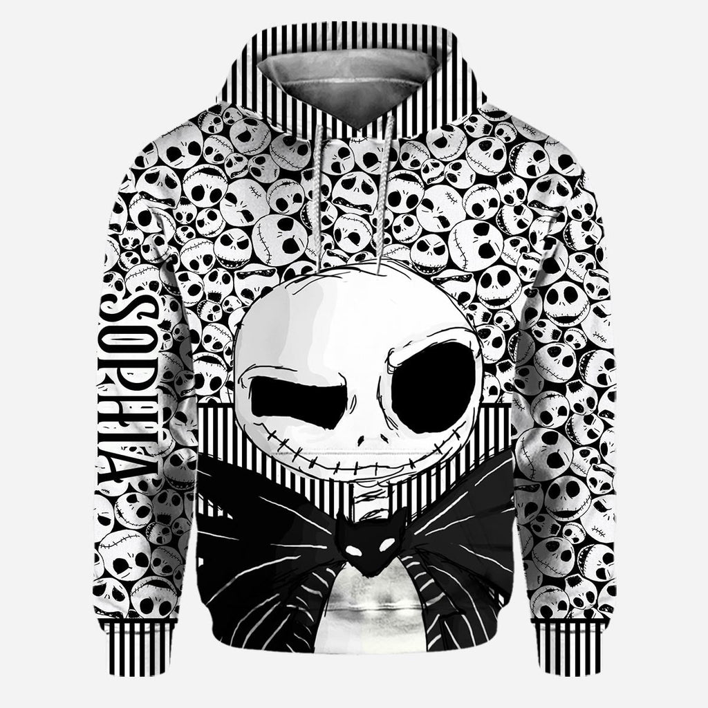 Personalized Skull Print Hoodie and Leggings Set for Her - Custom Name Gift Hoodie & Leggings GradoCreations