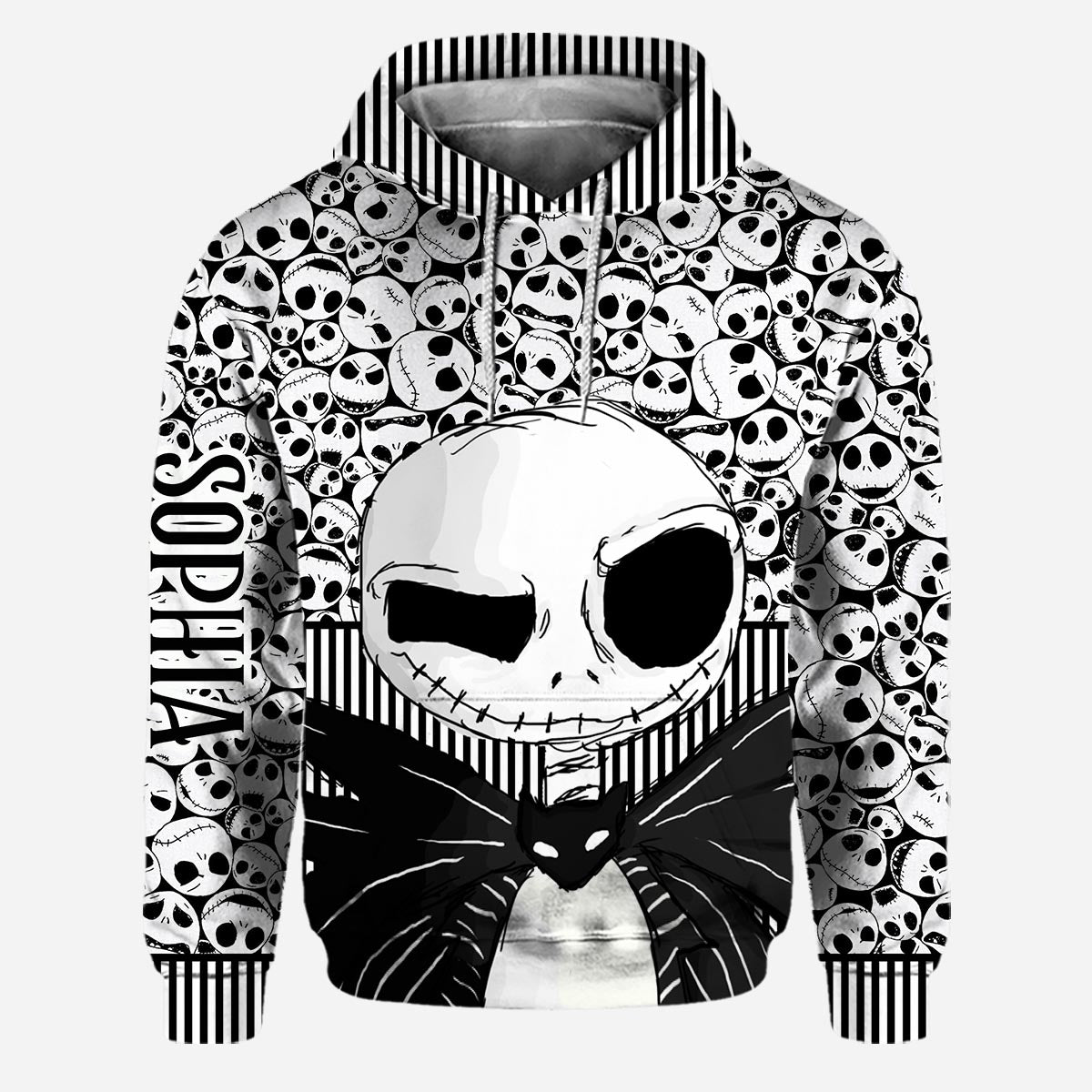 Personalized Skull Print Hoodie and Leggings Set for Her - Custom Name Gift Hoodie & Leggings GradoCreations