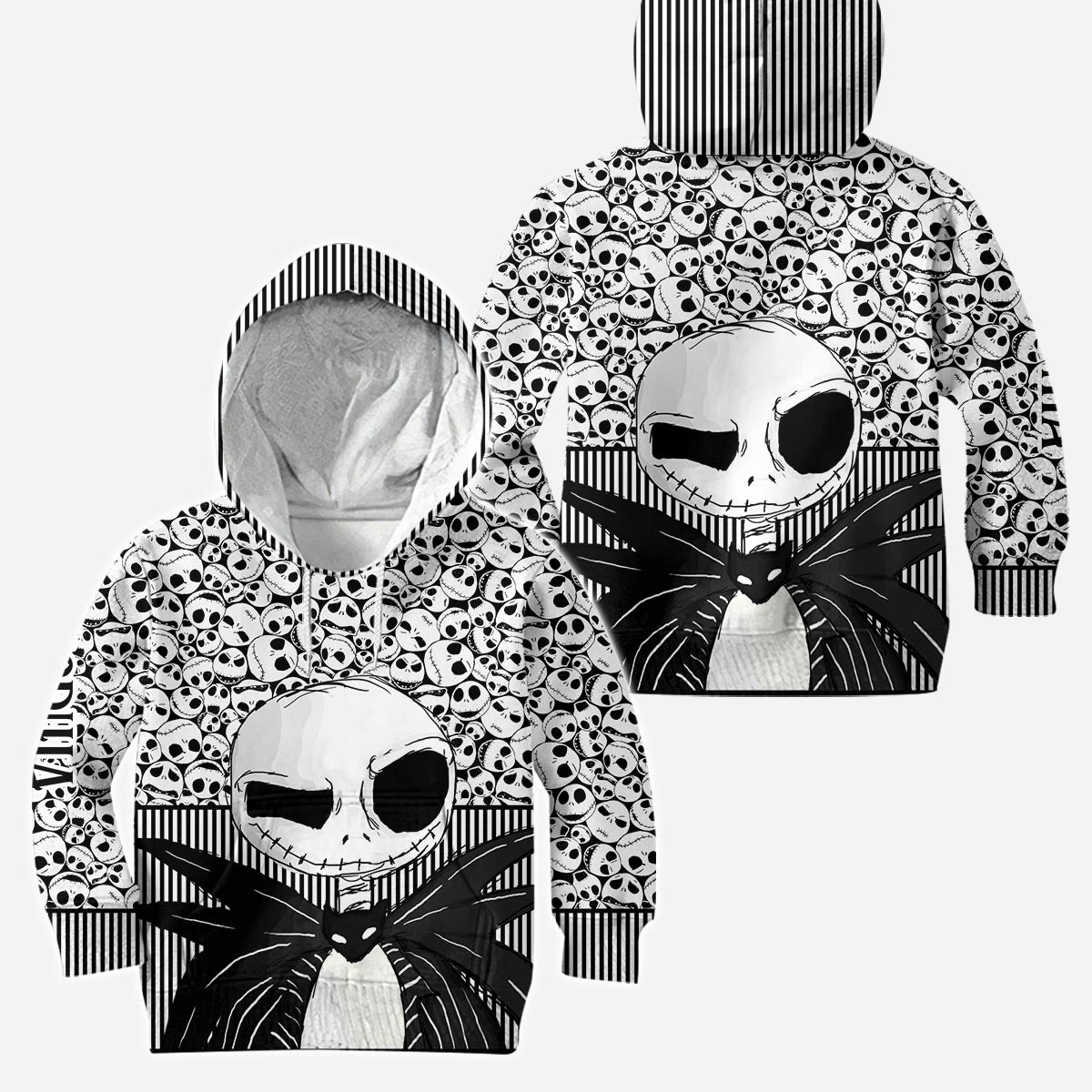 Personalized Skull Print Hoodie and Leggings Set for Her - Custom Name Gift Hoodie & Leggings GradoCreations