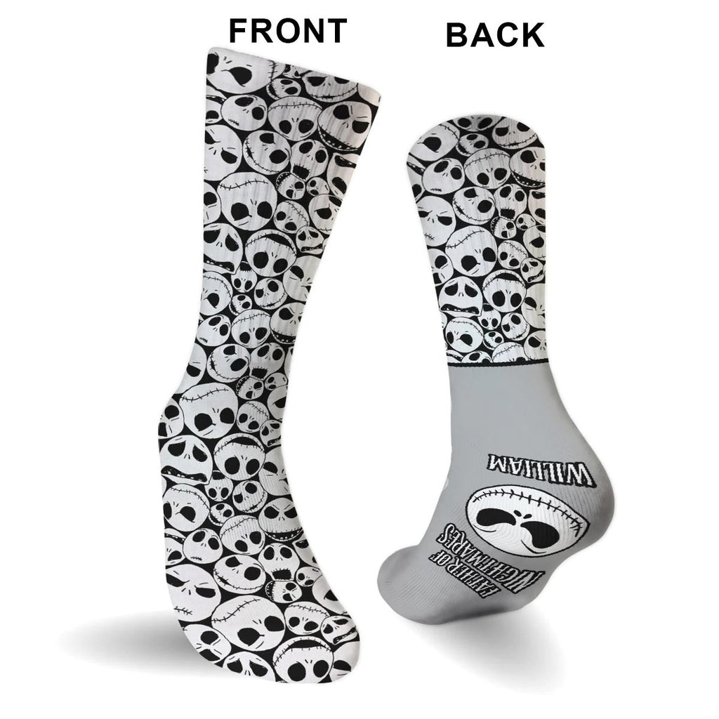 Personalized Nightmare Socks Custom Gift for Dad Unique Design Socks GradoCreations
