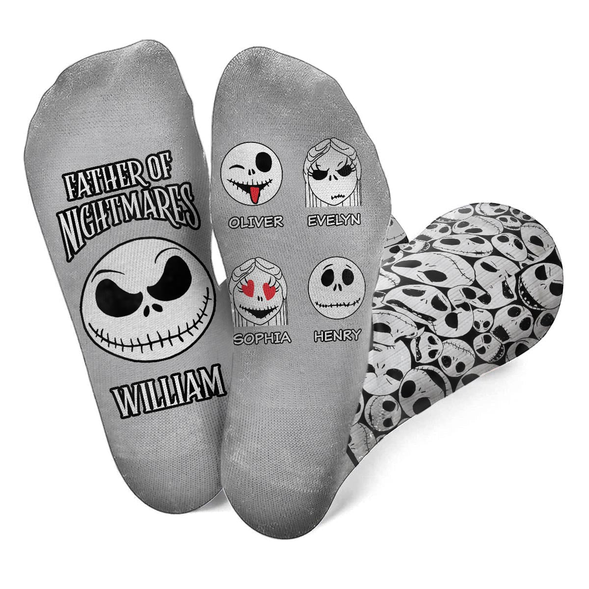 Personalized Nightmare Socks Custom Gift for Dad Unique Design Socks GradoCreations