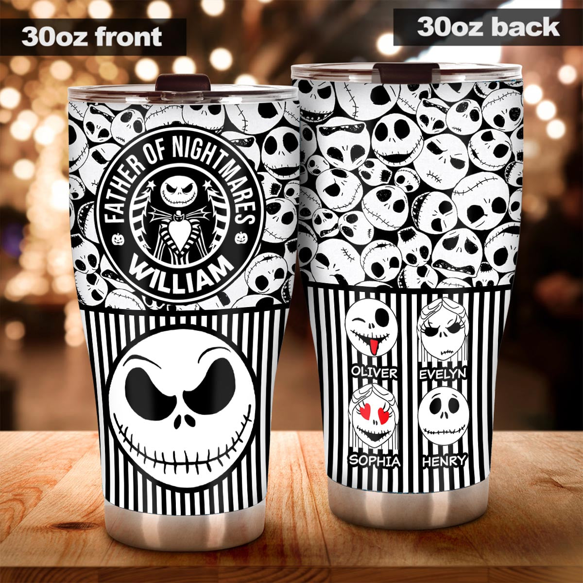 Personalized Nightmare Tumbler Custom Name Gift for Dad Tumbler GradoCreations