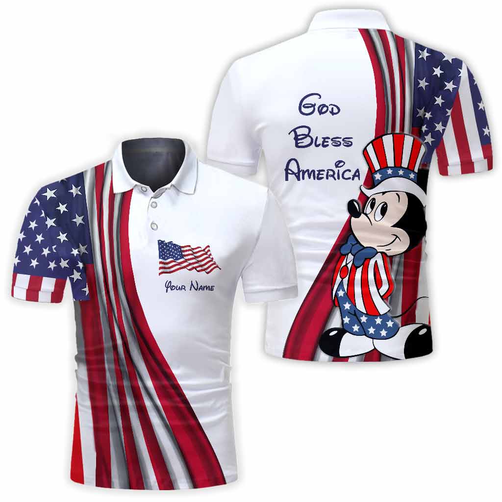 Personalized Independence Day Polo Shirt with Flags for Dad Polo Shirt GradoCreations