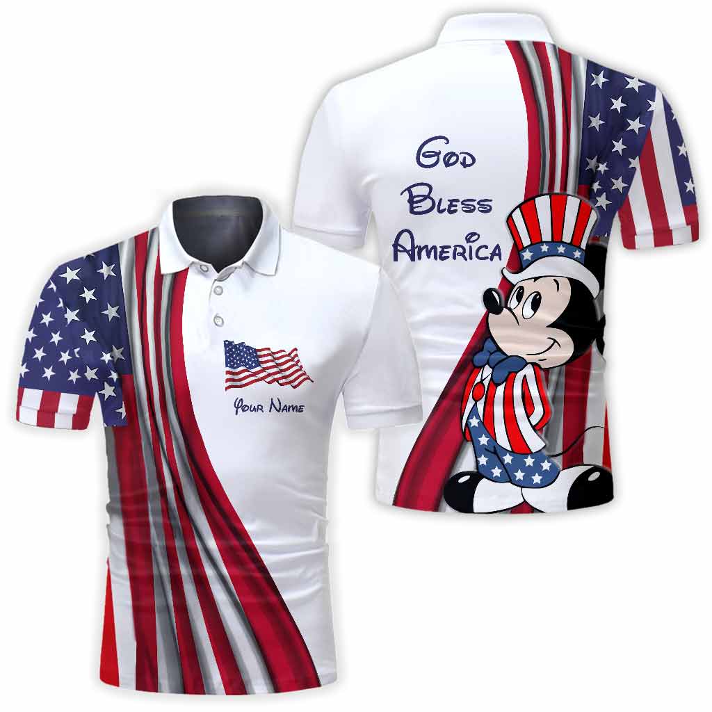 Personalized Independence Day Polo Shirt with Flags for Dad Polo Shirt GradoCreations