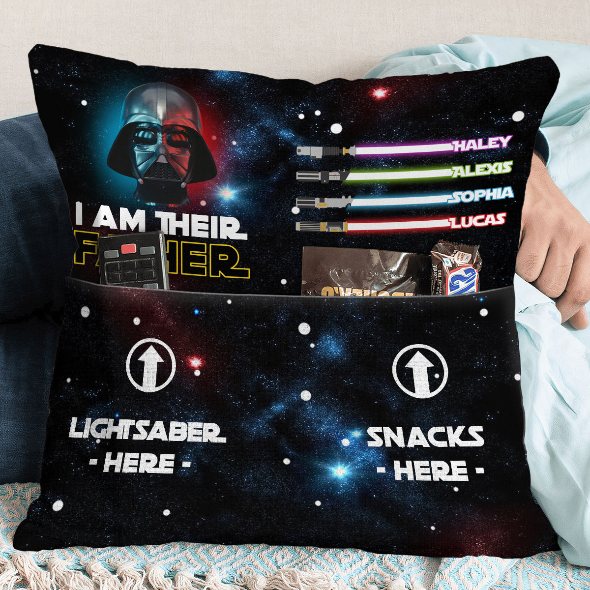 Personalized Pocket Pillow I Am Their Father Star Wars Gift Pocket Pillow GradoCreations