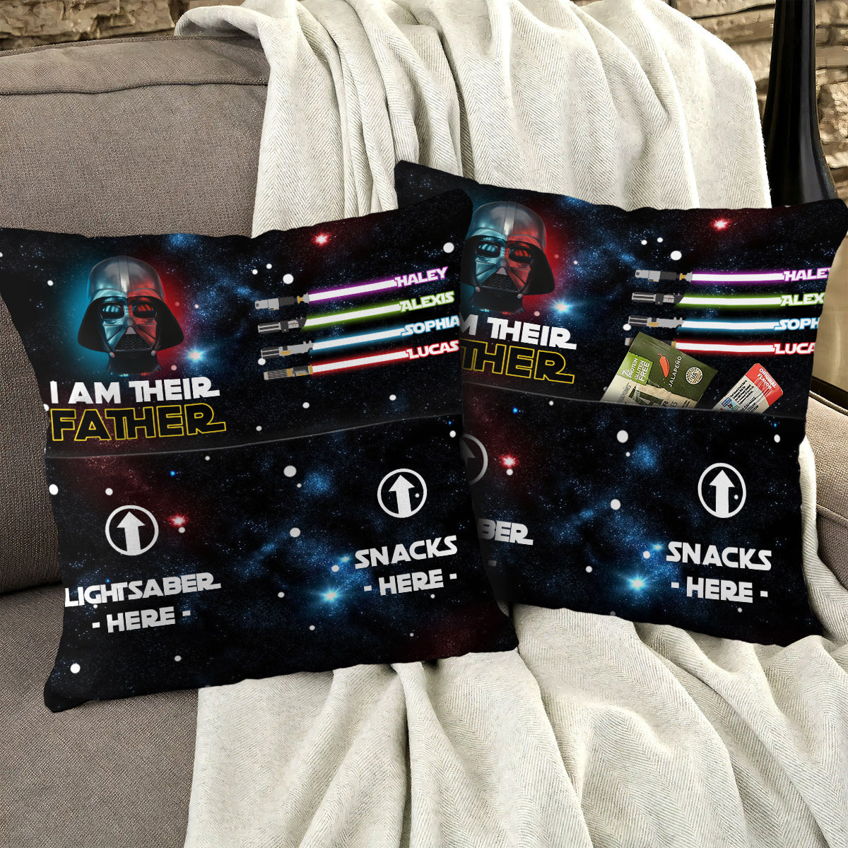 Personalized Pocket Pillow I Am Their Father Star Wars Gift Pocket Pillow GradoCreations