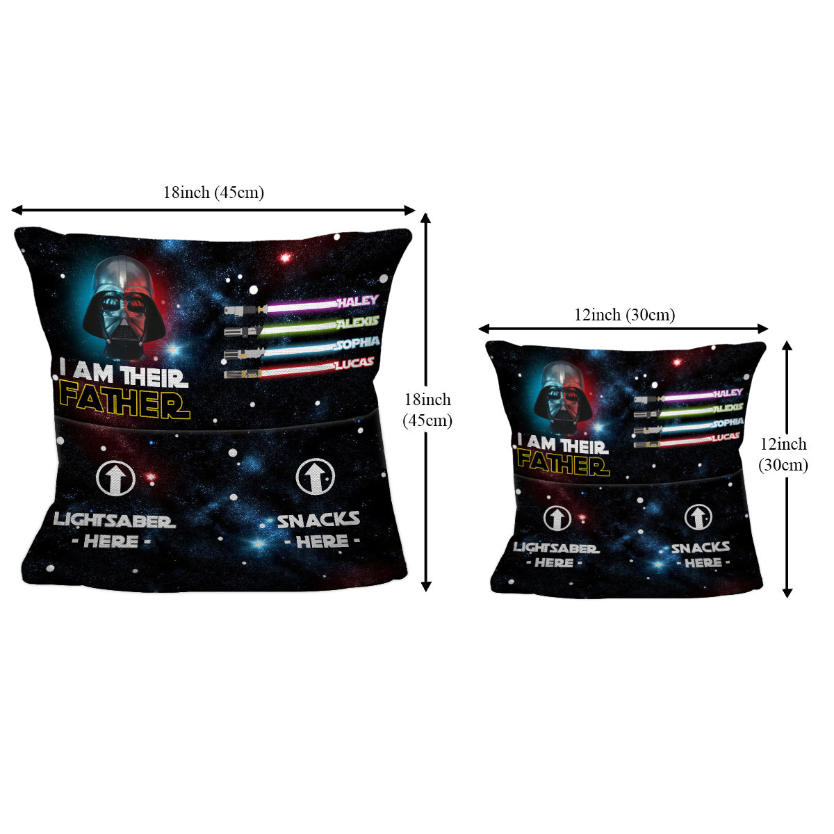 Personalized Pocket Pillow I Am Their Father Star Wars Gift Pocket Pillow GradoCreations