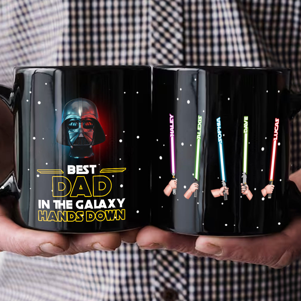 Personalized Best Dad In The Galaxy Mug Custom Names Gift Mug GradoCreations