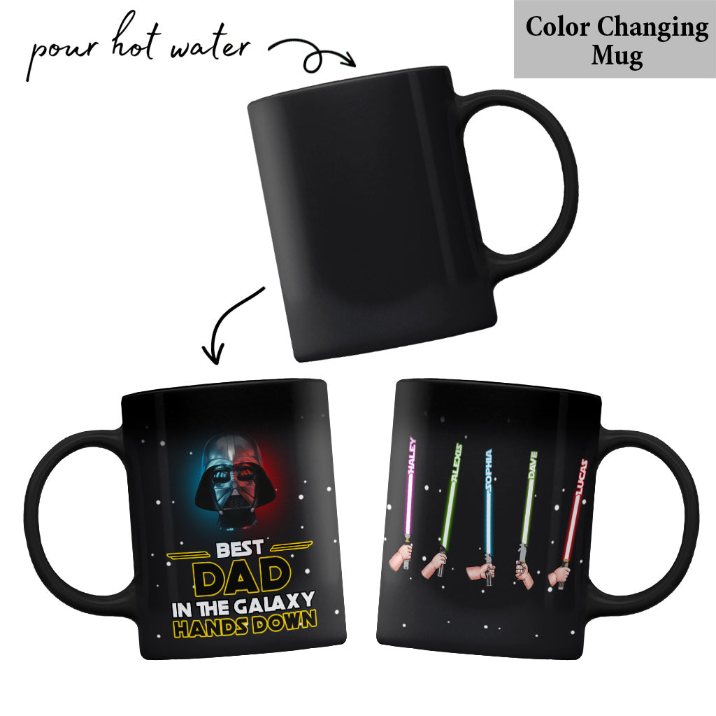 Personalized Best Dad In The Galaxy Mug Custom Names Gift Mug GradoCreations