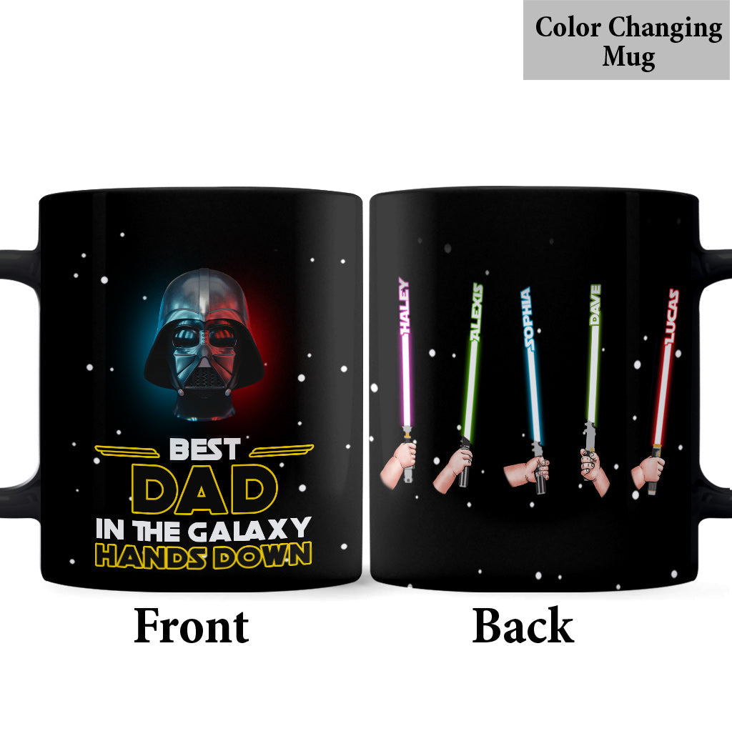 Personalized Best Dad In The Galaxy Mug Custom Names Gift Mug GradoCreations