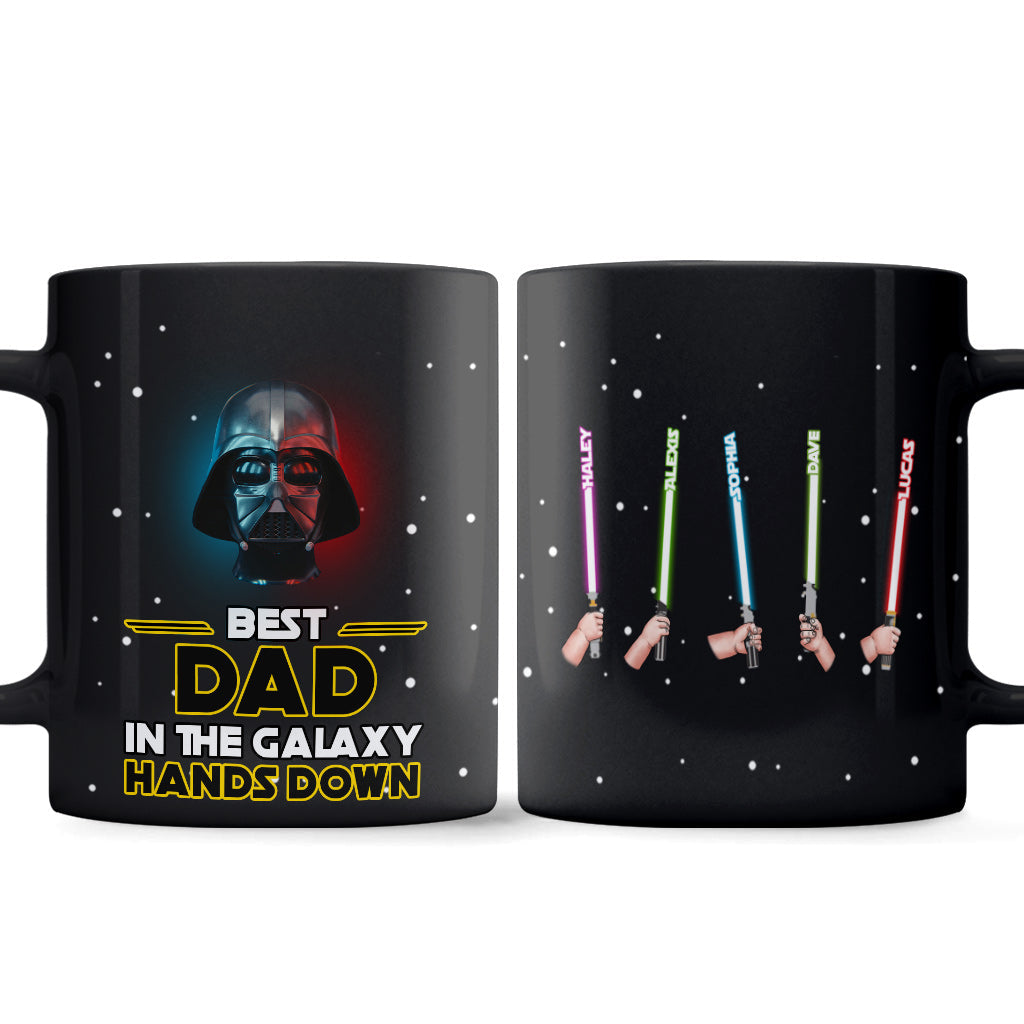 Personalized Best Dad In The Galaxy Mug Custom Names Gift Mug GradoCreations