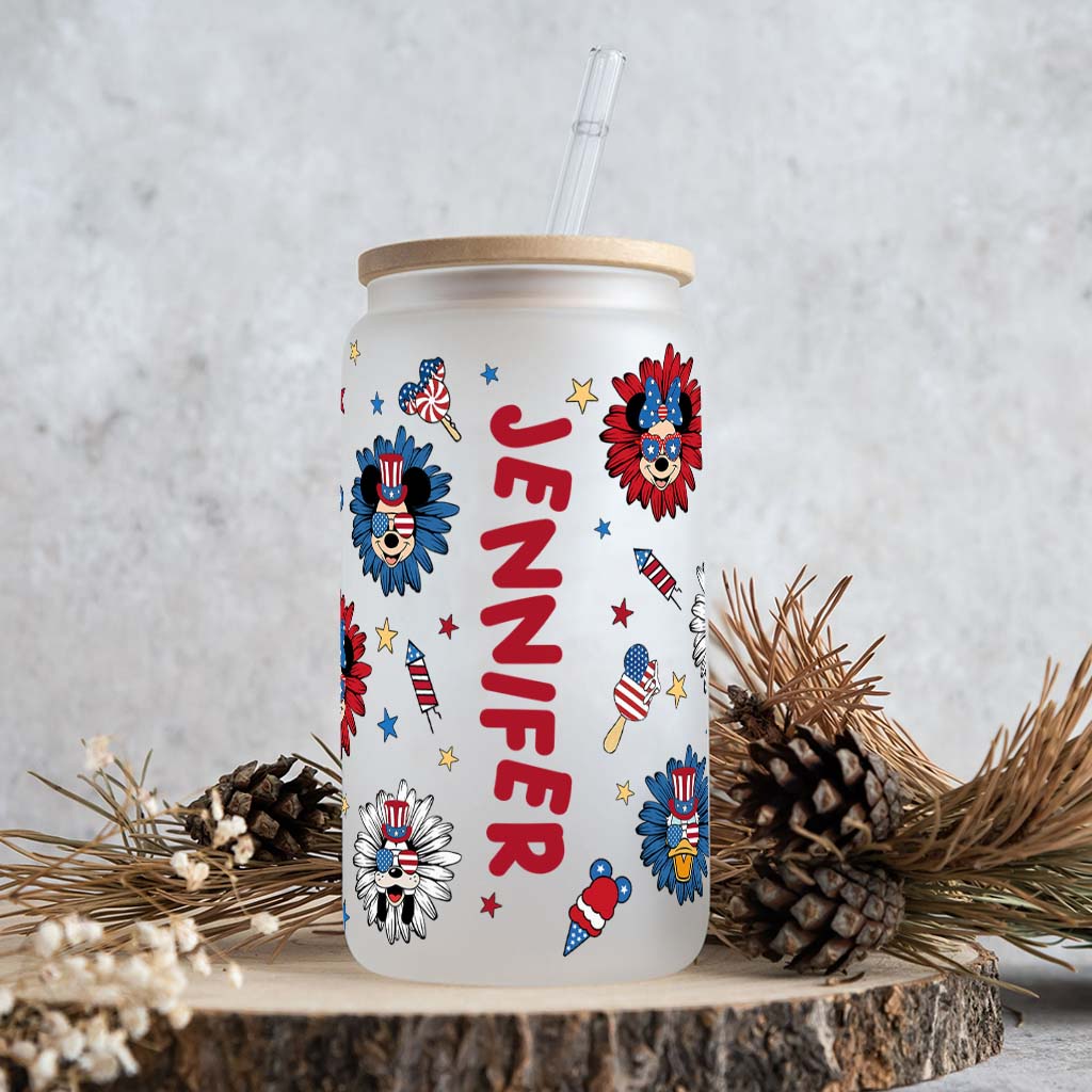 Personalized 16oz Glass Can with Straw & Lid for Mom Can Glass GradoCreations