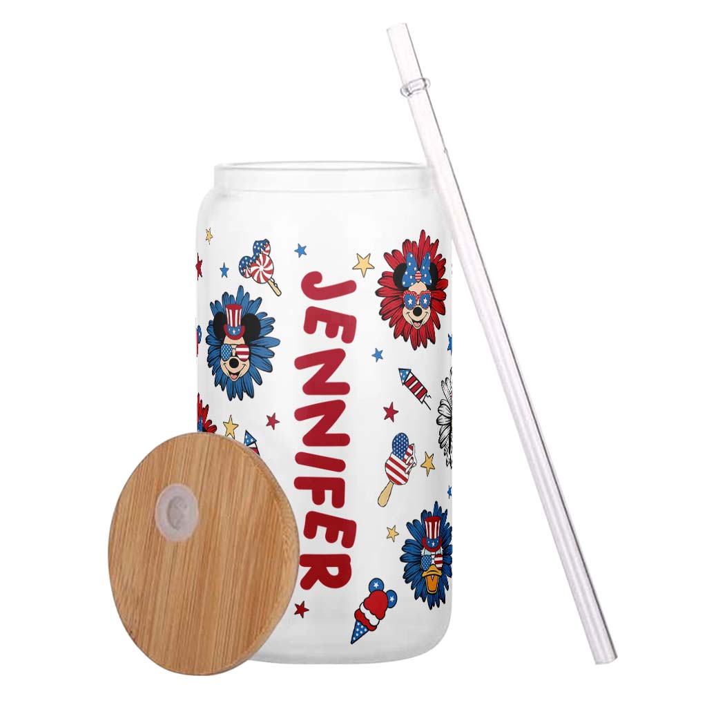Personalized 16oz Glass Can with Straw & Lid for Mom Can Glass GradoCreations
