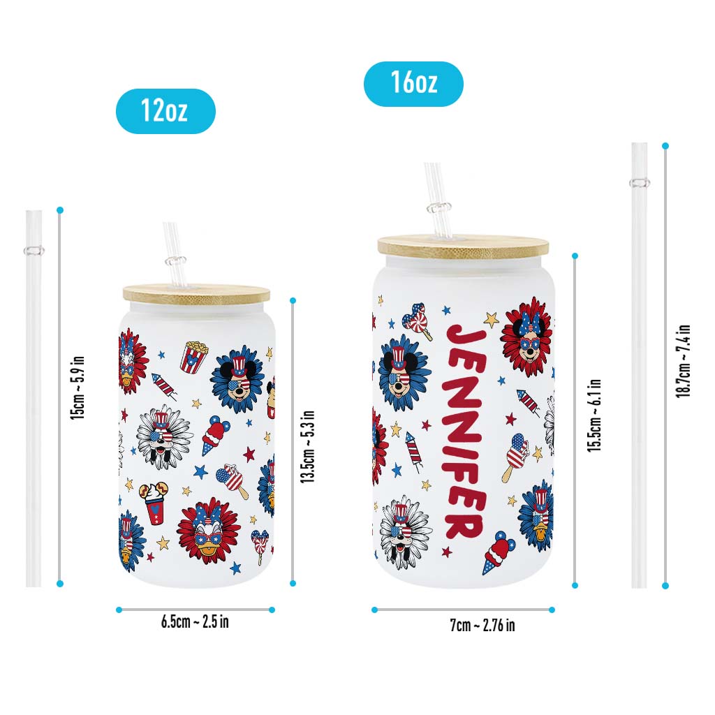 Personalized 16oz Glass Can with Straw & Lid for Mom Can Glass GradoCreations