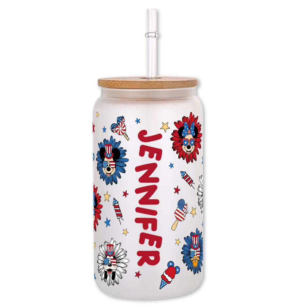 Personalized 16oz Glass Can with Straw & Lid for Mom Can Glass GradoCreations