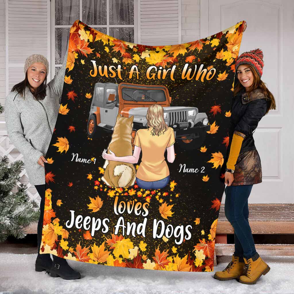 Personalized Cozy Car Blanket Custom Names for Jeep Lovers Blanket GradoCreations