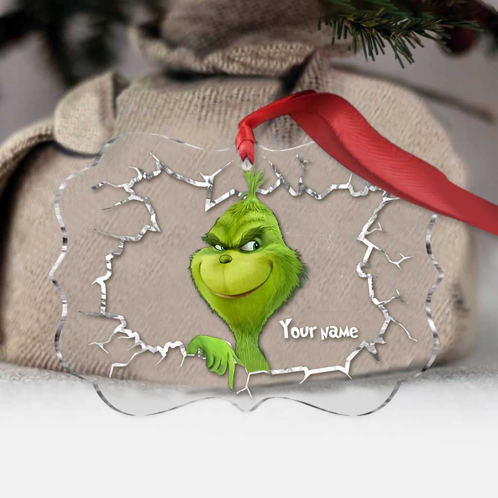 Personalized Grinchmas Ornament Custom Name Acrylic Gift for Christmas One-sided Ornament GradoCreations