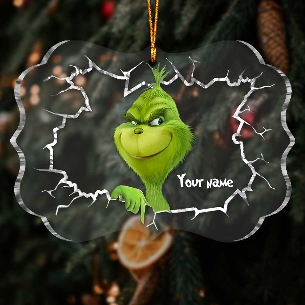 Personalized Grinchmas Ornament Custom Name Acrylic Gift for Christmas One-sided Ornament GradoCreations