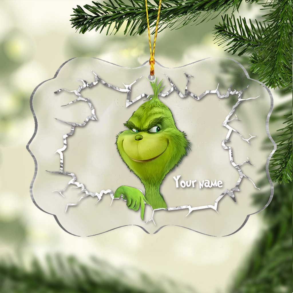 Personalized Grinchmas Ornament Custom Name Acrylic Gift for Christmas One-sided Ornament GradoCreations