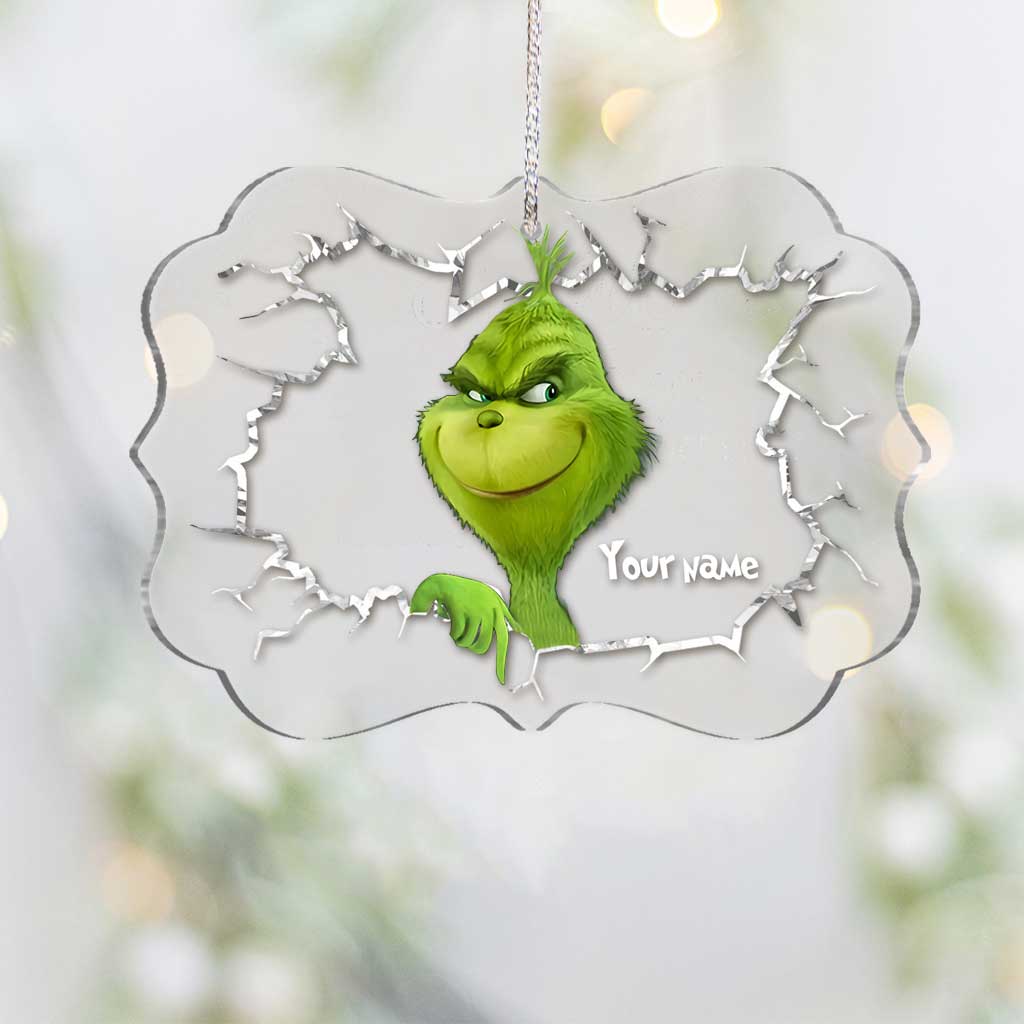 Personalized Grinchmas Ornament Custom Name Acrylic Gift for Christmas One-sided Ornament GradoCreations
