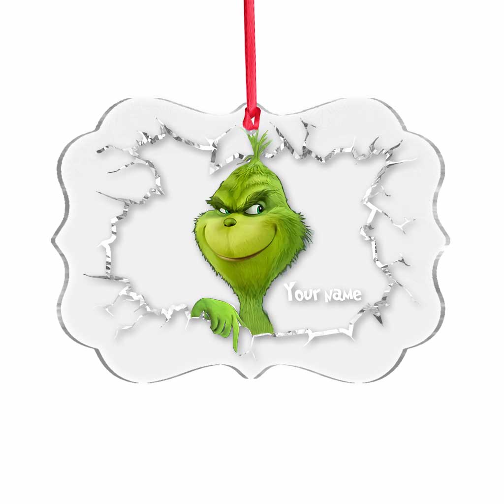 Personalized Grinchmas Ornament Custom Name Acrylic Gift for Christmas One-sided Ornament GradoCreations