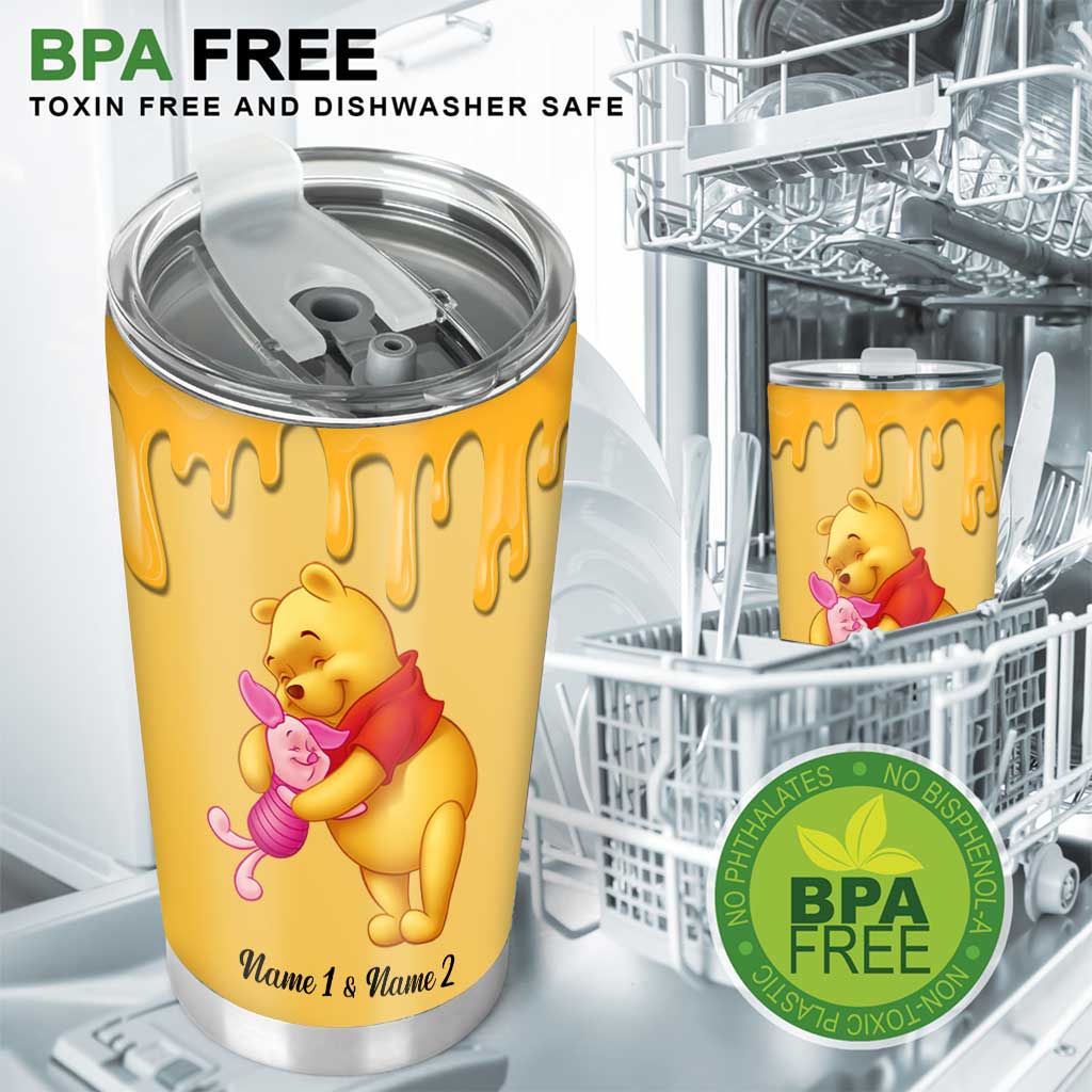 Personalized Winnie the Pooh Tumbler Custom Names Bestie Gift Tumbler GradoCreations