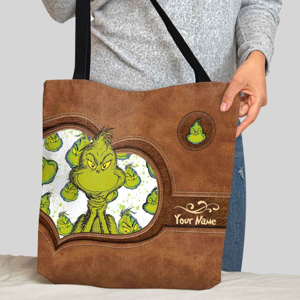 Personalized Grinch Tote Bag Custom Name Perfect Gift for Mom Tote Bag GradoCreations