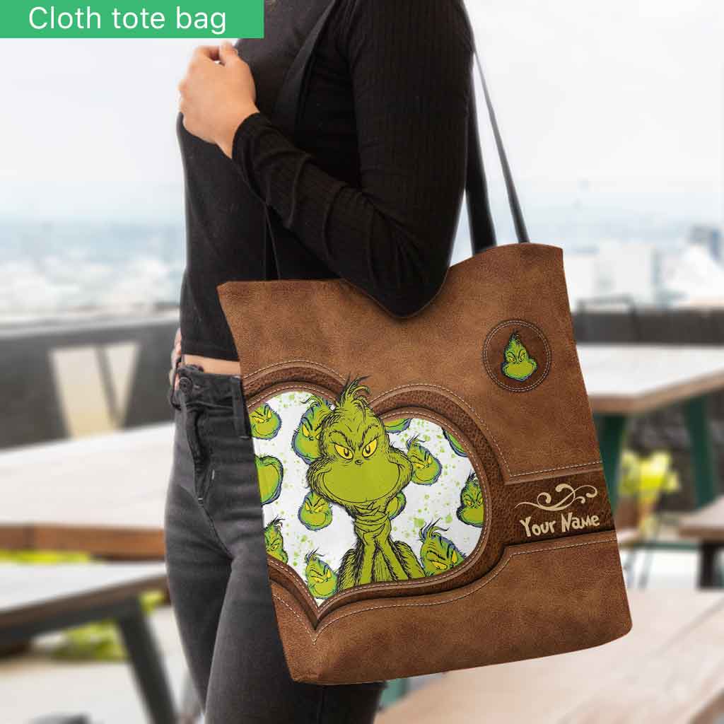 Personalized Grinch Tote Bag Custom Name Perfect Gift for Mom Tote Bag GradoCreations