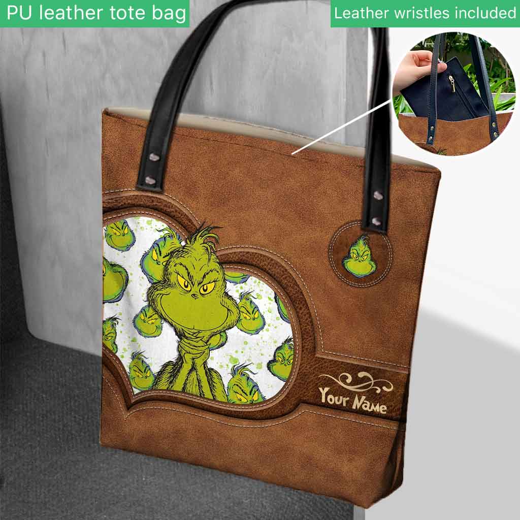 Personalized Grinch Tote Bag Custom Name Perfect Gift for Mom Tote Bag GradoCreations