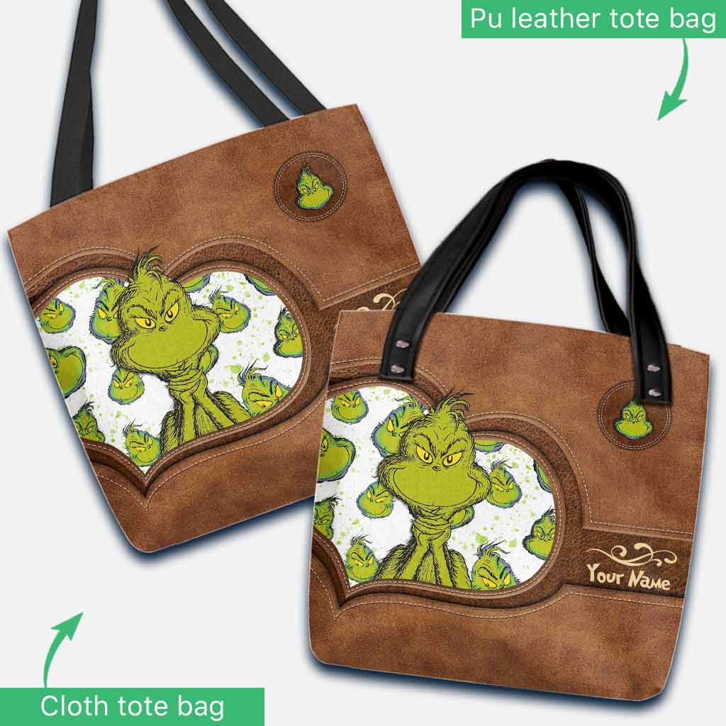 Personalized Grinch Tote Bag Custom Name Perfect Gift for Mom Tote Bag GradoCreations
