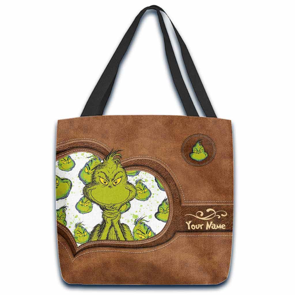 Personalized Grinch Tote Bag Custom Name Perfect Gift for Mom Tote Bag GradoCreations