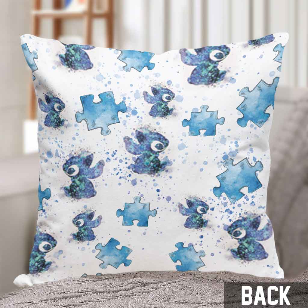 Personalized Autism Awareness Throw Pillow Custom Name Gift Throw Pillow GradoCreations