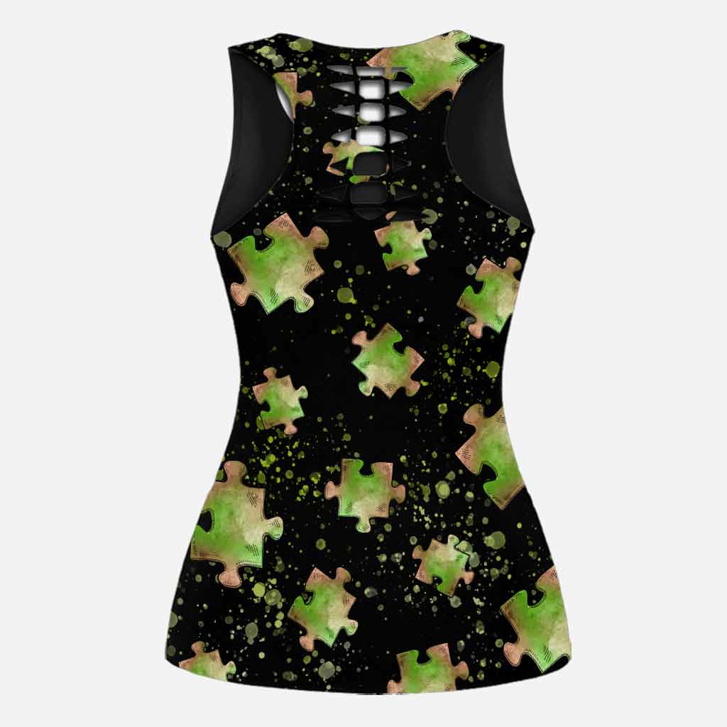 Personalized Autism Awareness Hollow Tank & Leggings Set Gift Hollow Tank & Leggings GradoCreations