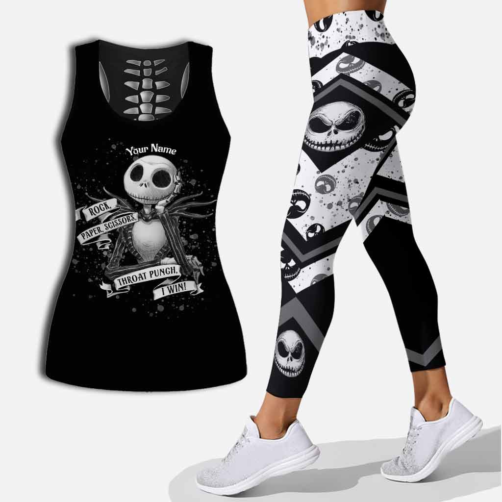 Personalized Hollow Tank Top & Leggings Set for Halloween, Custom Name Gift Hollow Tank & Leggings GradoCreations