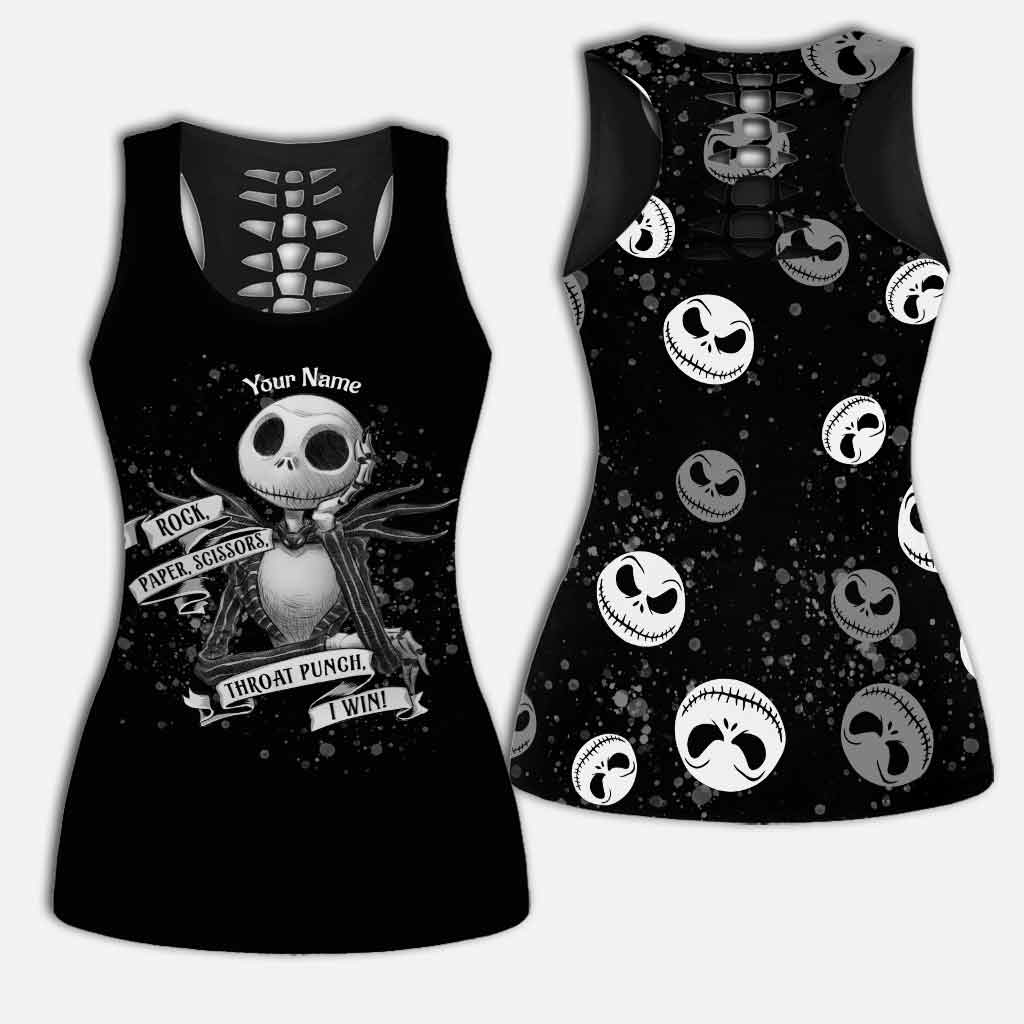 Personalized Hollow Tank Top & Leggings Set for Halloween, Custom Name Gift Hollow Tank & Leggings GradoCreations