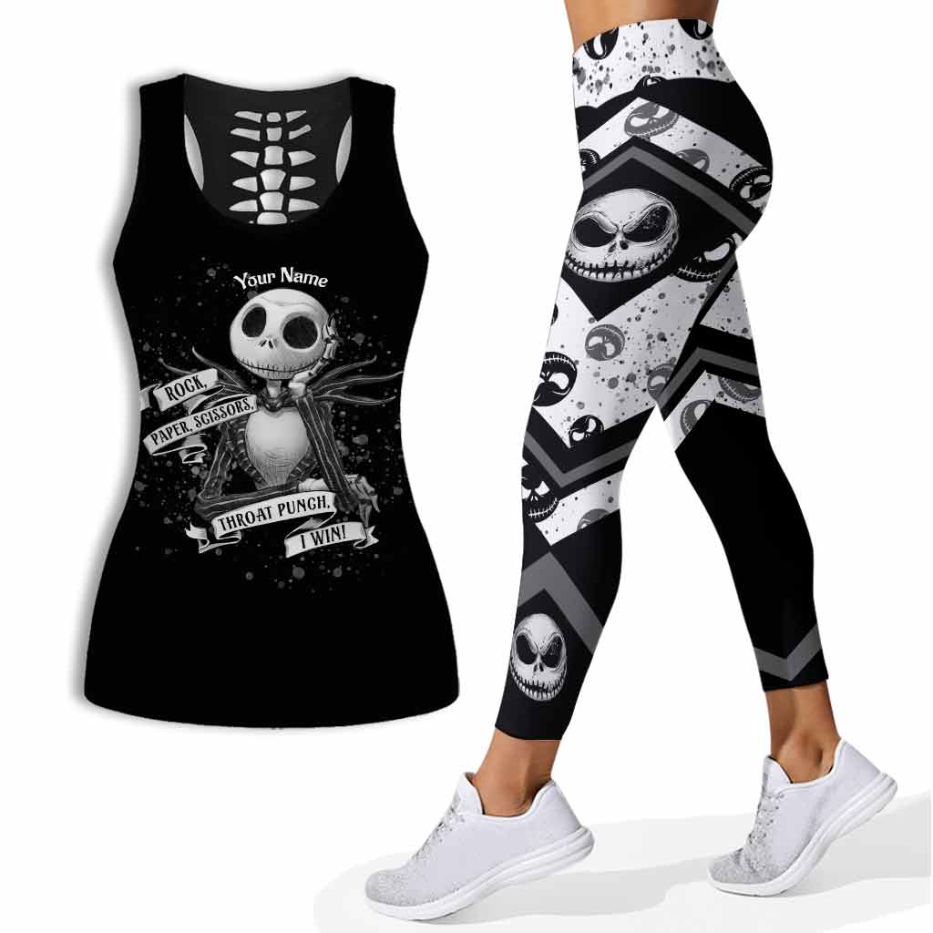 Personalized Hollow Tank Top & Leggings Set for Halloween, Custom Name Gift Hollow Tank & Leggings GradoCreations