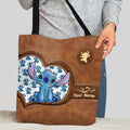 Personalized Tote Bag with Stitch Design Custom Name Gift for Mom Tote Bag GradoCreations