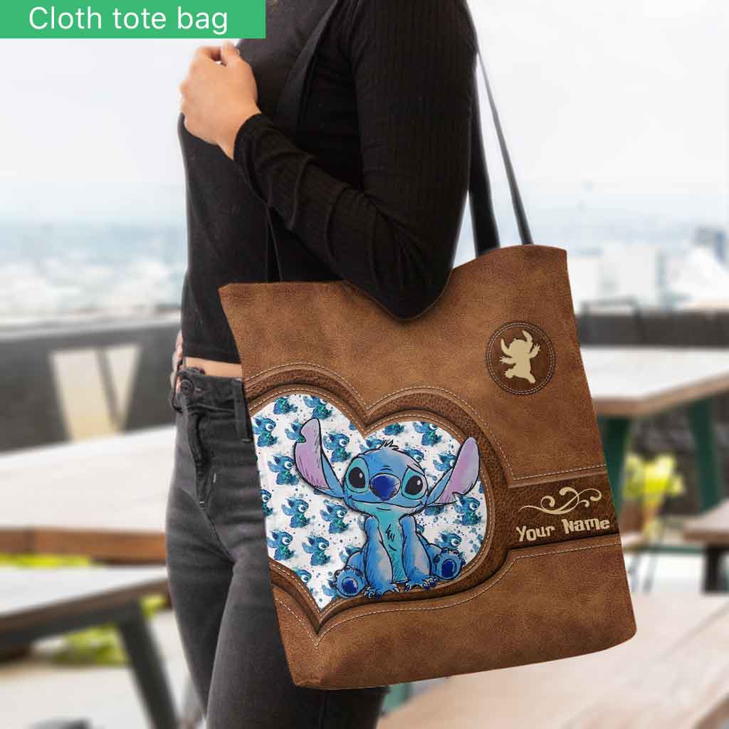 Personalized Tote Bag with Stitch Design Custom Name Gift for Mom Tote Bag GradoCreations