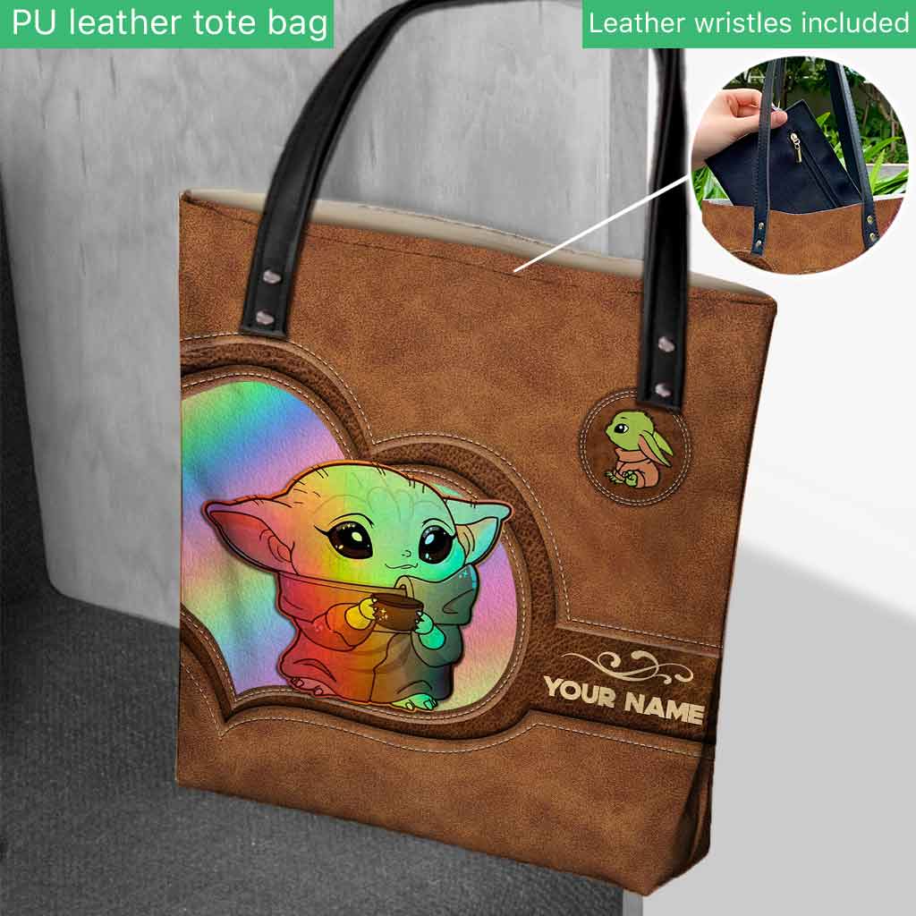 Personalized Faux Leather Tote Bag Custom Name Gift Tote Bag GradoCreations