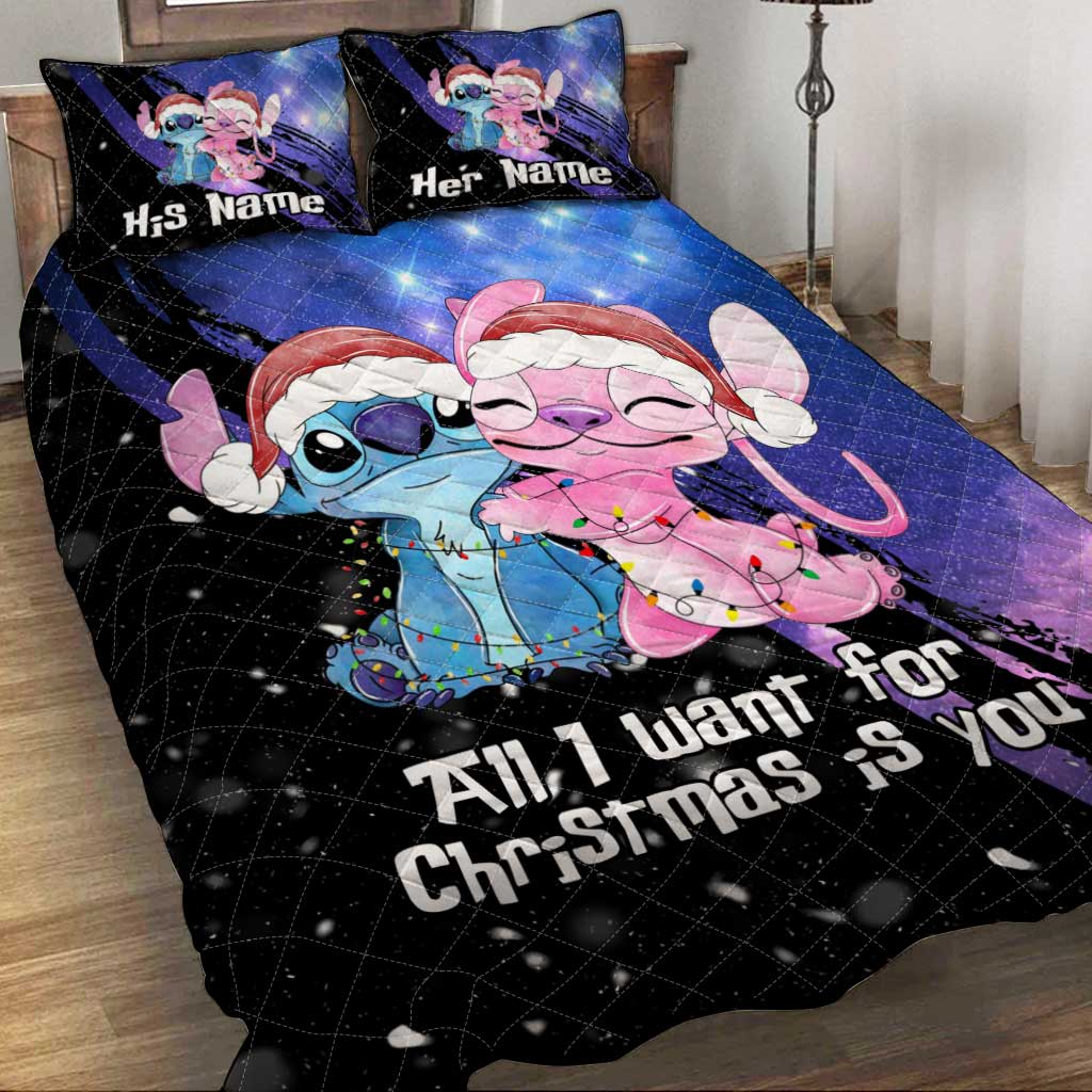 Personalized Ohana Quilt Set Christmas Gift for Couple Quilt Set GradoCreations