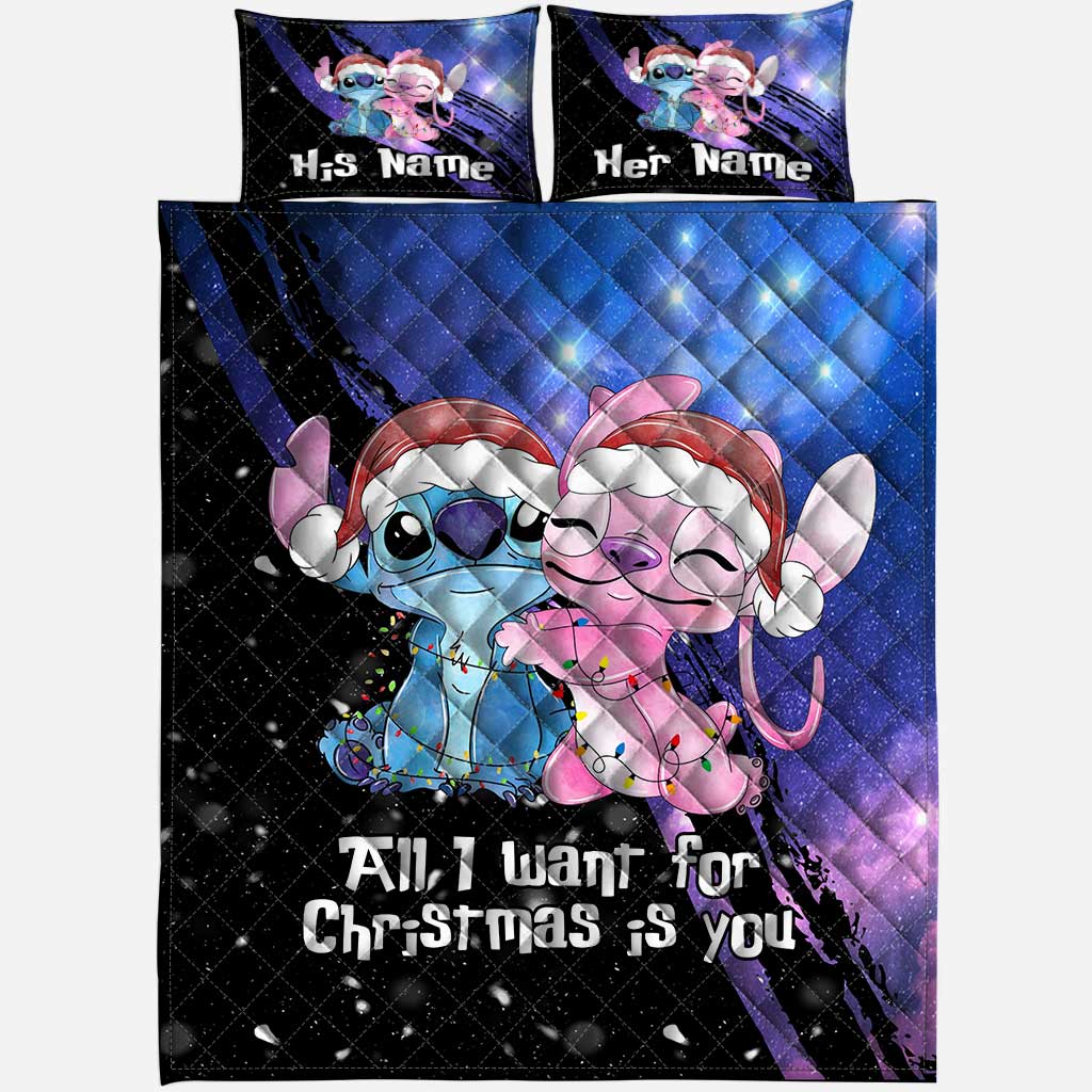 Personalized Ohana Quilt Set Christmas Gift for Couple Quilt Set GradoCreations