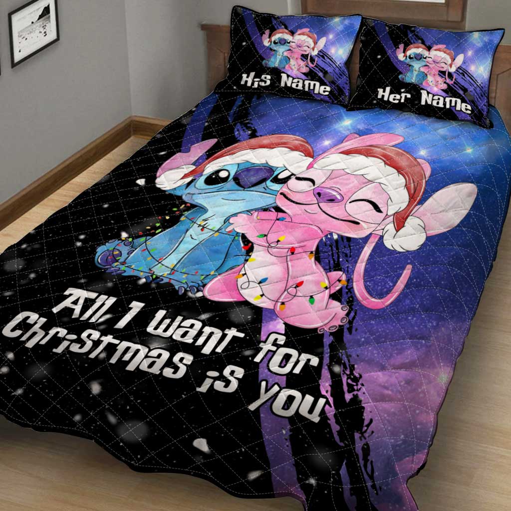 Personalized Ohana Quilt Set Christmas Gift for Couple Quilt Set GradoCreations
