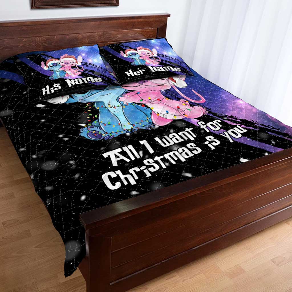 Personalized Ohana Quilt Set Christmas Gift for Couple Quilt Set GradoCreations