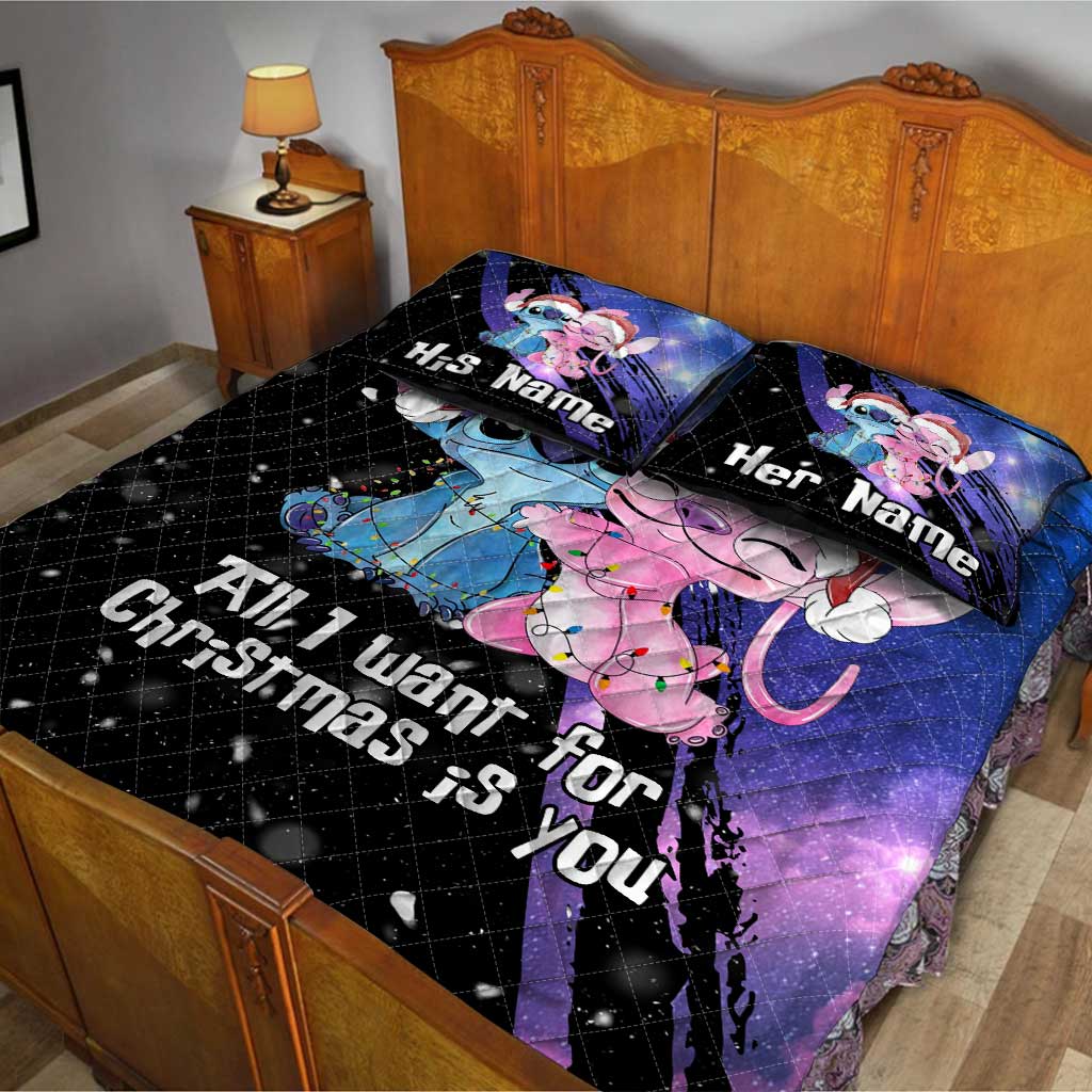 Personalized Ohana Quilt Set Christmas Gift for Couple Quilt Set GradoCreations