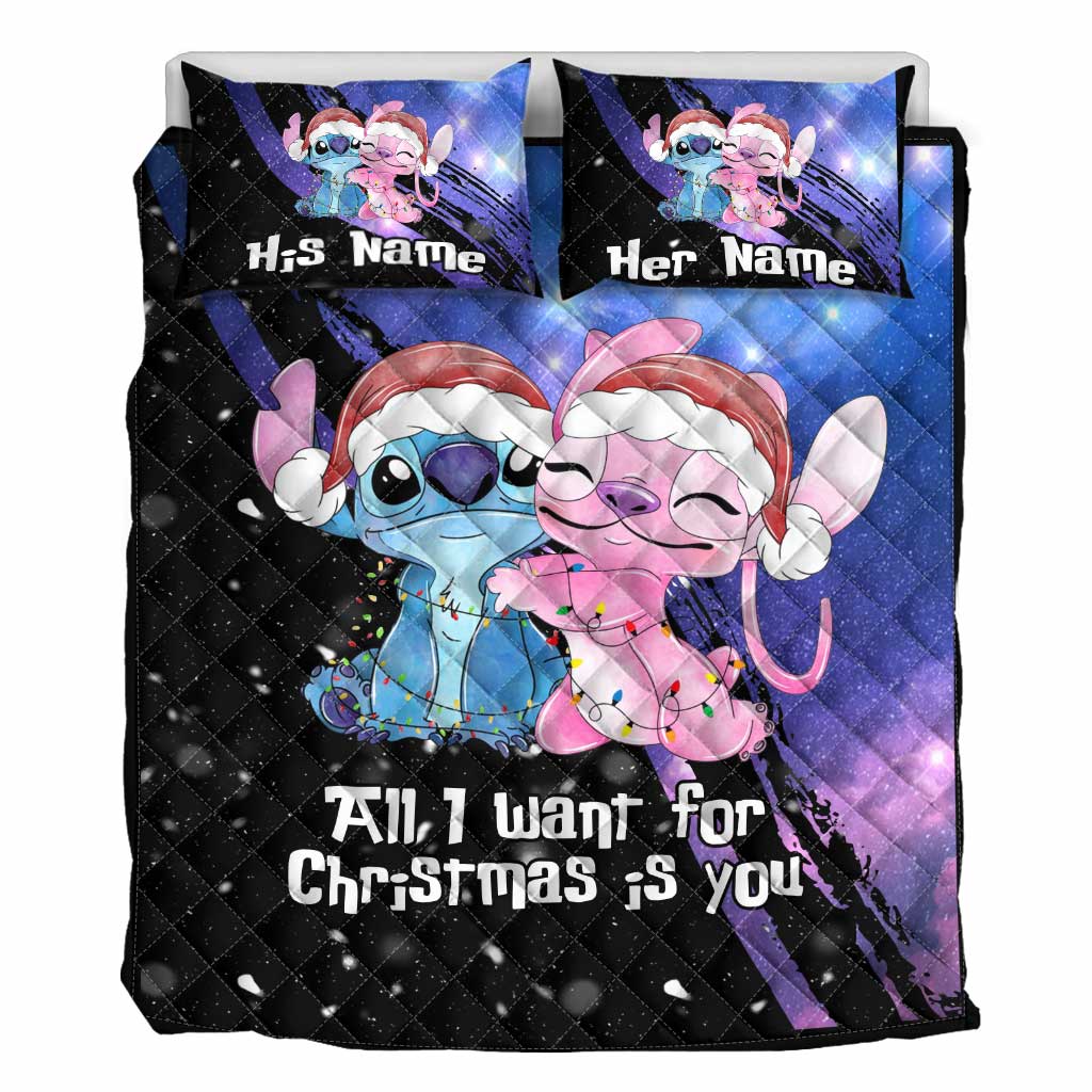 Personalized Ohana Quilt Set Christmas Gift for Couple Quilt Set GradoCreations